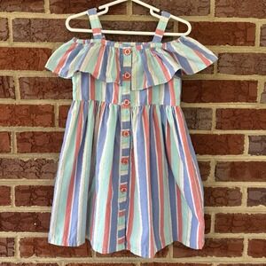 Penelope Mack Pastel Circus Striped Dress Sleeveless Toddler Girls‎ 4T Birthday